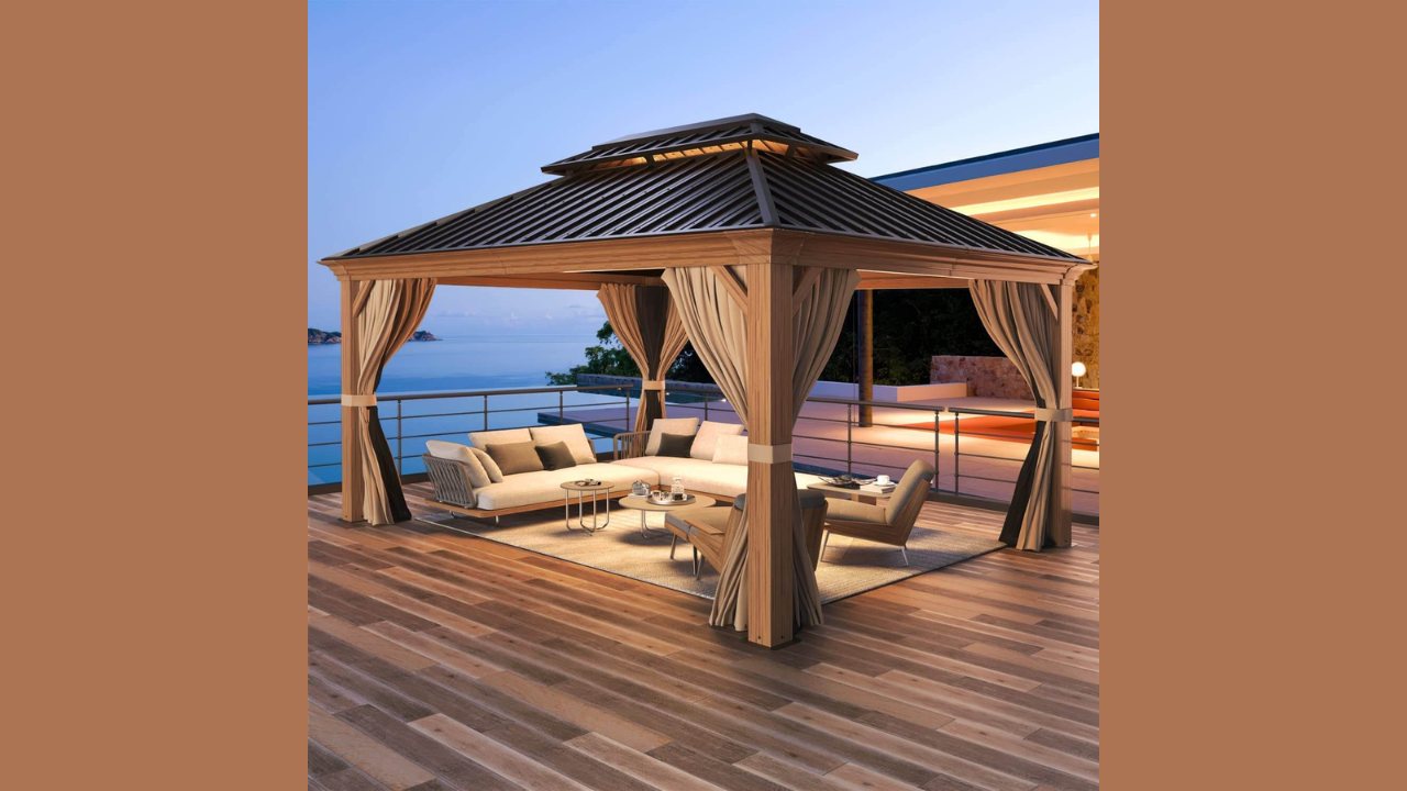 Your Backyard Sanctuary: EROMMY 12'x14' Gazebo with Mosquito Netting &amp; Curtains